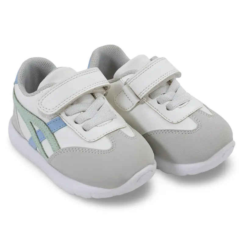 Unisex Baby Leather Sneakers  White/Mint/Light Blue