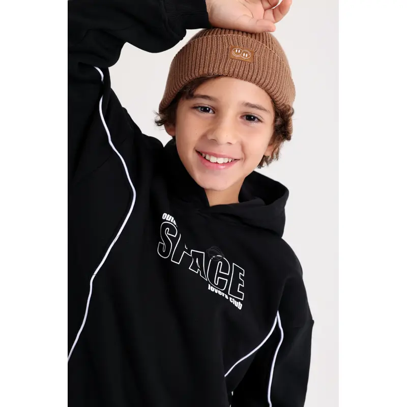 Unisex Cozy Blend Ice Cap  Brown with Double Smiley Fun