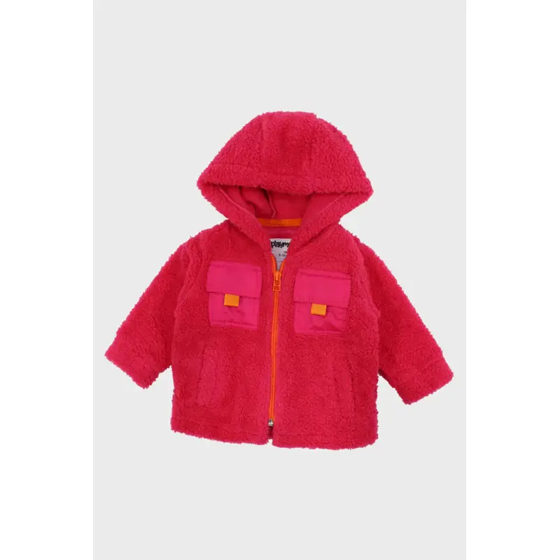 Unisex Fuchsia Long-Sleeved Teddy Jacket