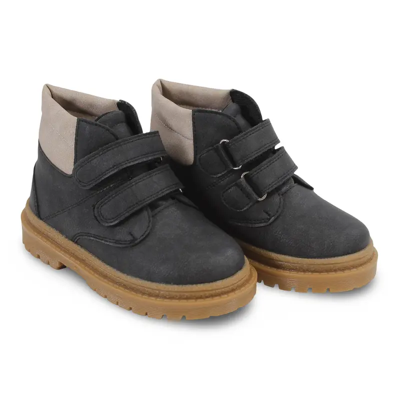 Unisex Leather Half Boots  Black/Beige