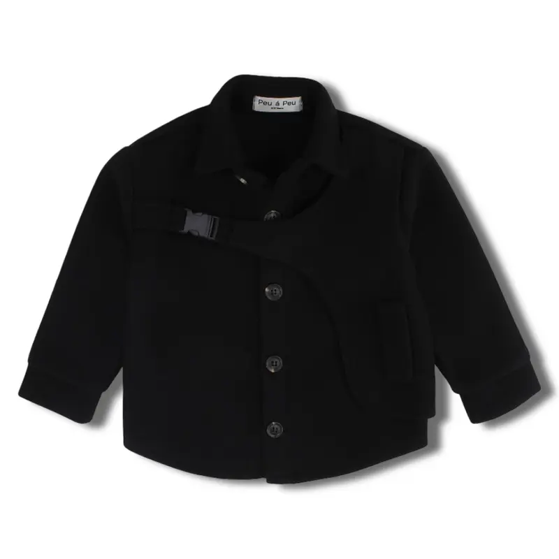 Unisex Wool Shirt  Black with Front Click
