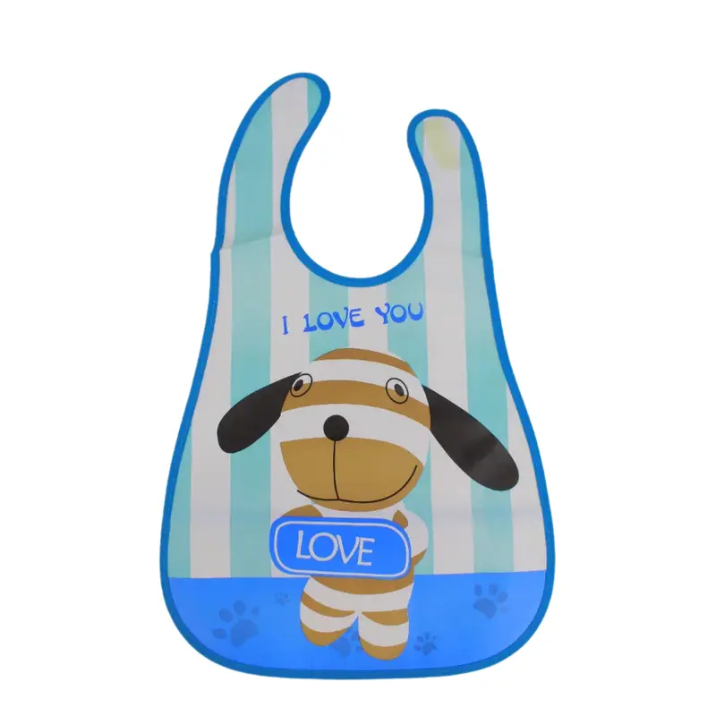 Baby Bib  Blue with Dog Design