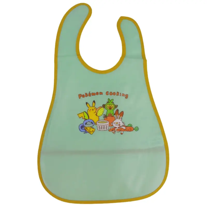 Baby Bib  Green with Pokemon Cooking Design