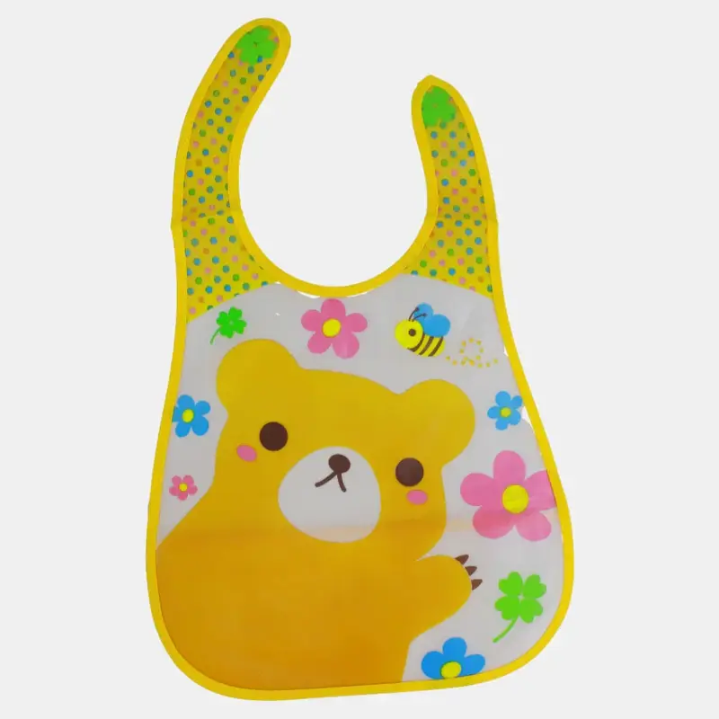 Baby Bib  Yellow with Bear Design