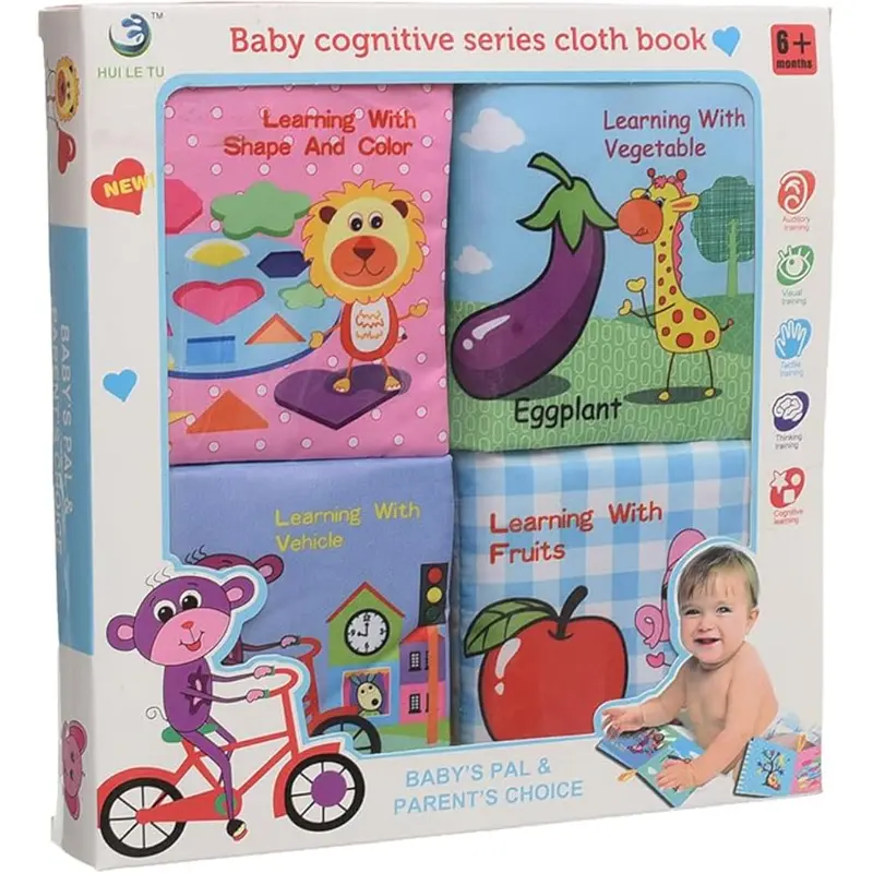 Baby Cognitive Soft Books Set  4 in 1 Learning Books