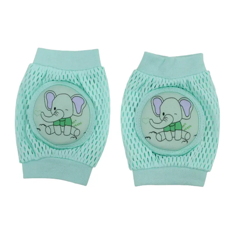 Baby Knee Mesh Pads  Mint with Elephant Design