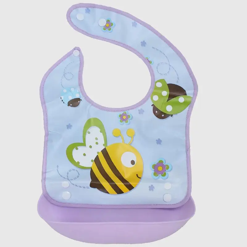 Bees Bib With Silicone Pocket