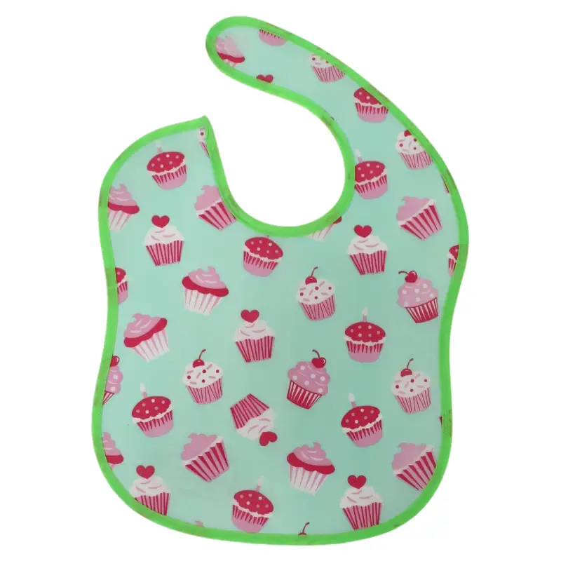 Cupcakes PVC Baby Bib  Soft, Lightweight & Mess-Free