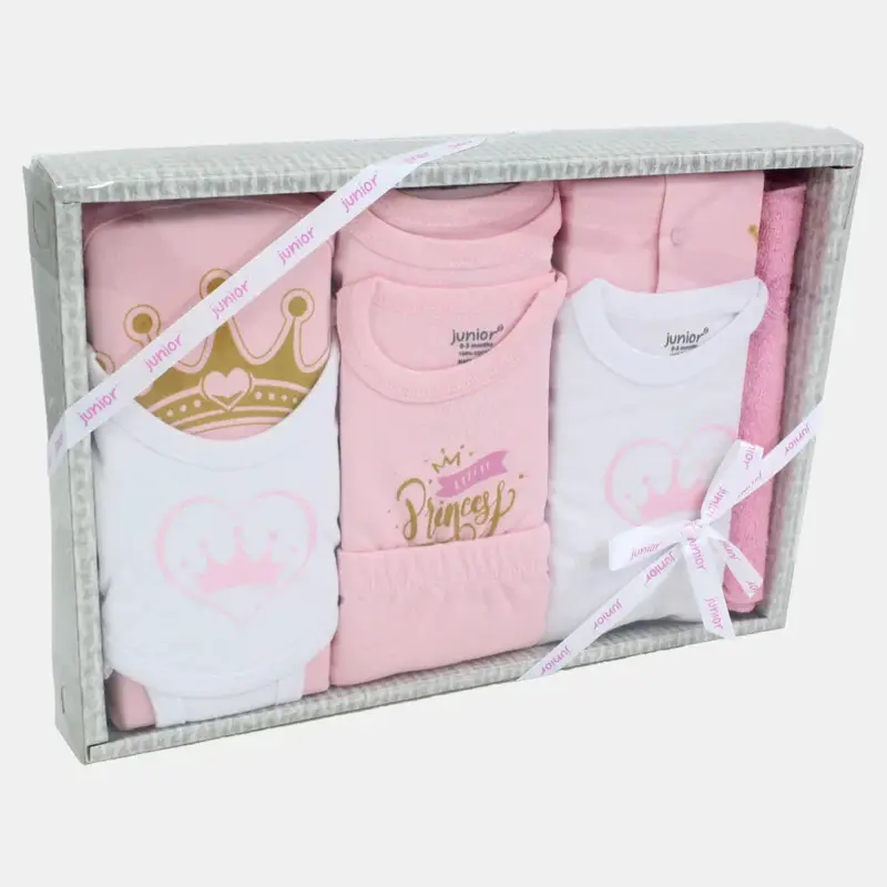 Pack of 10 - Baby Girls Gift Clothes Box Little Princess Set in Pink