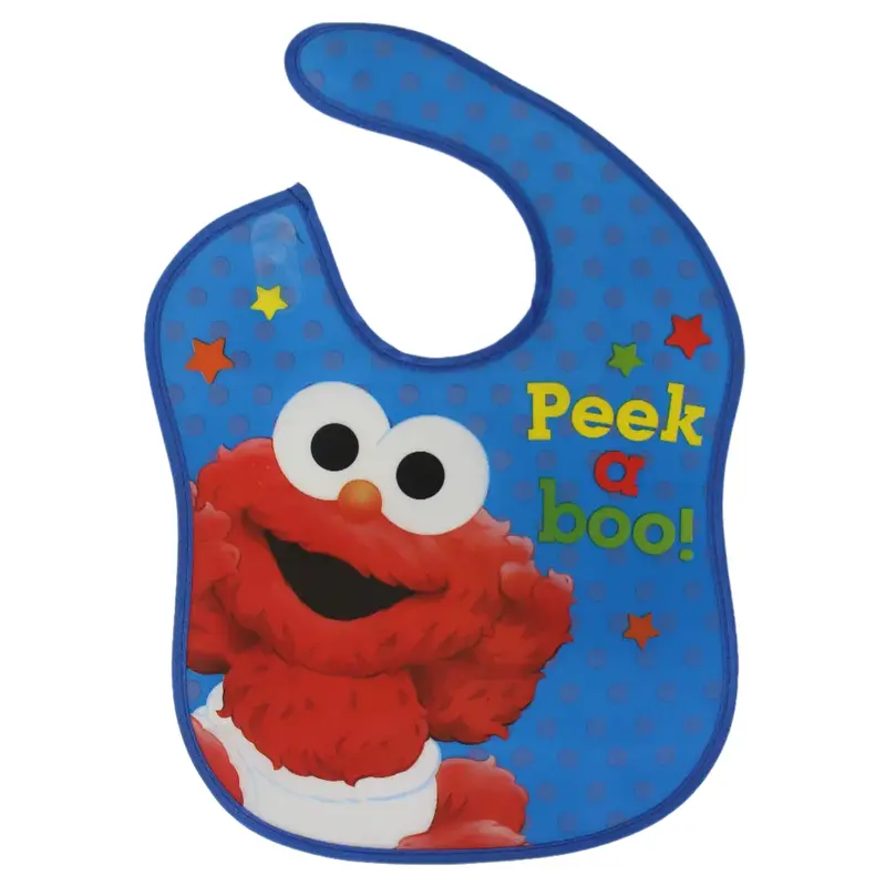 Peek-A-Boo Elmo Waterproof Tarpaulin Bib  Comfortable & Mess-Free