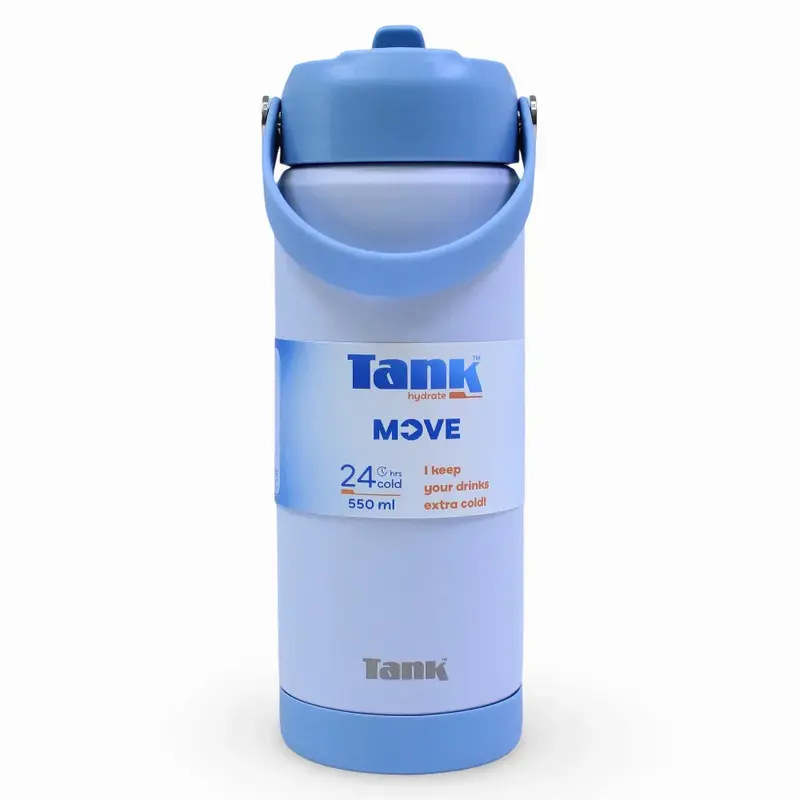 Tank Insulated Stainless Steel Water Bottle 550ml  Sky Blue