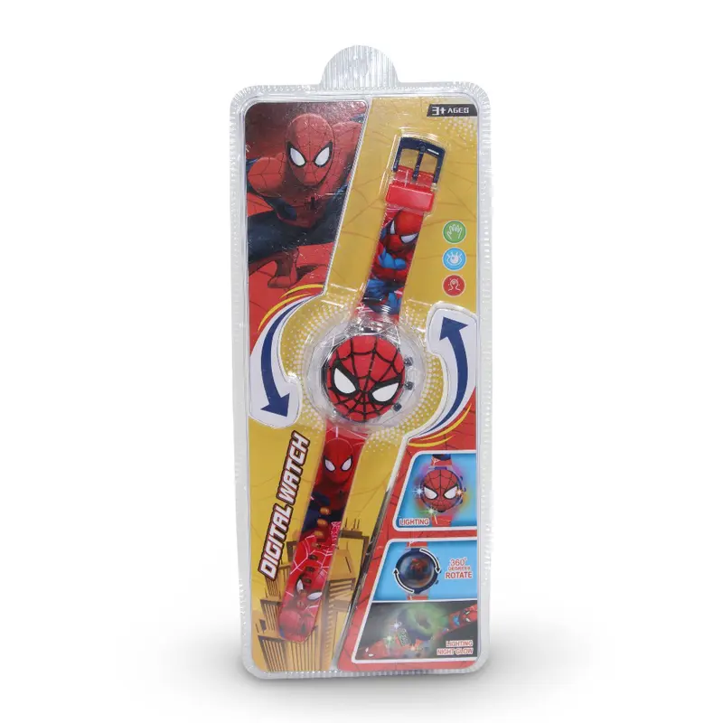 3D Light-Up Kids Digital Wrist Watch  Spider-Man Design