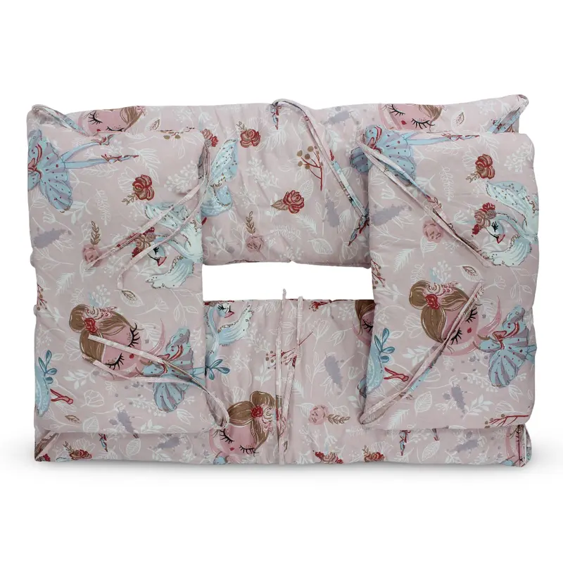 Baby Crib Bumper Set  Pink with Ballerina Print