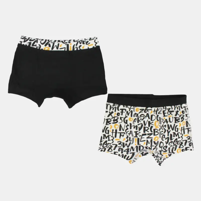 Pack of 2  Boys Cotton Boxer Shorts & Gray & Navy