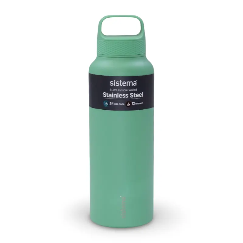 Sistema Double Walled Stainless Steel Water Bottle  Mint (1L)