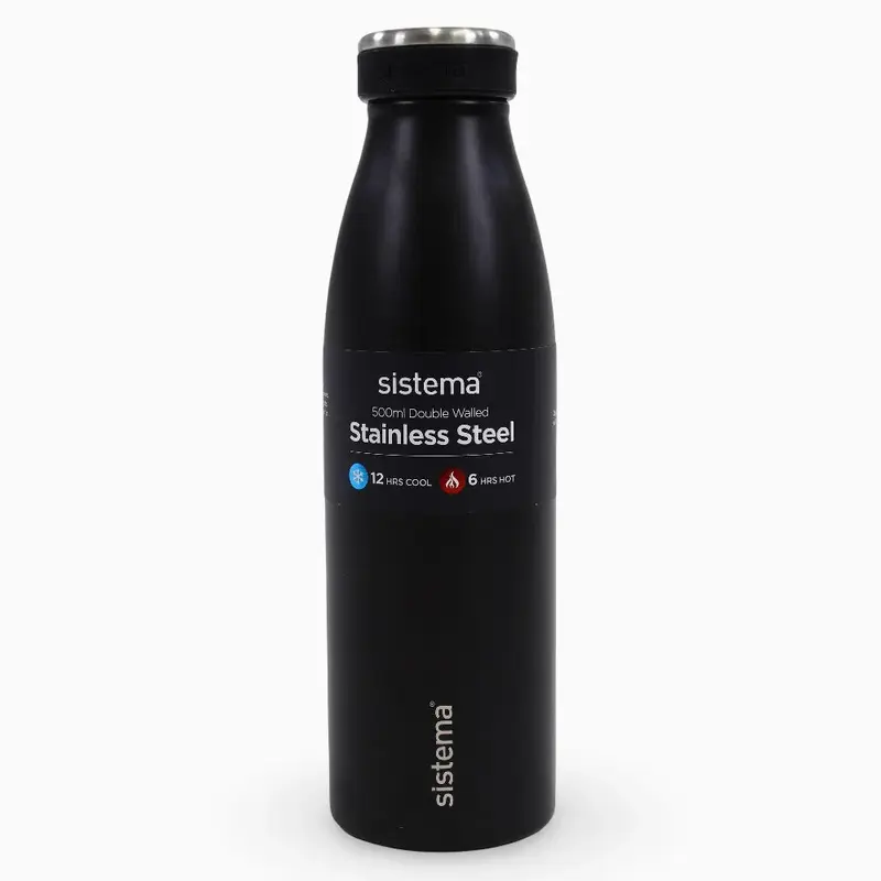 Sistema Stainless Steel Insulated Bottle - Black