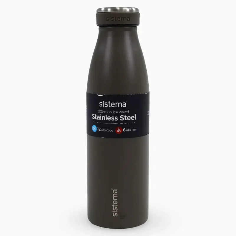 Sistema Stainless Steel Insulated Bottle  Grey