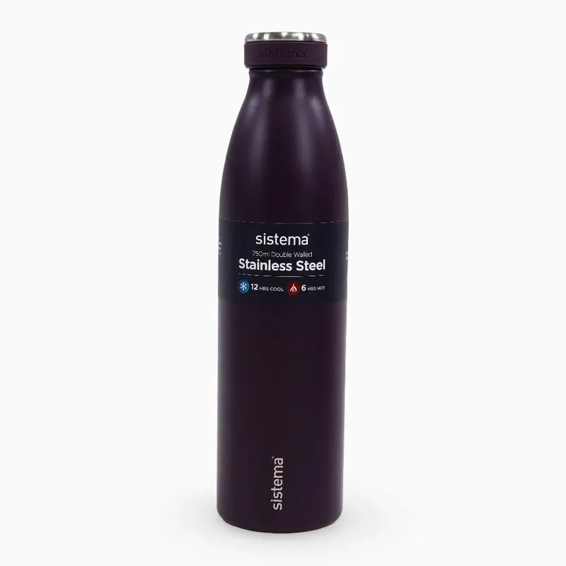 Sistema Stainless Steel Water Bottle  Purple