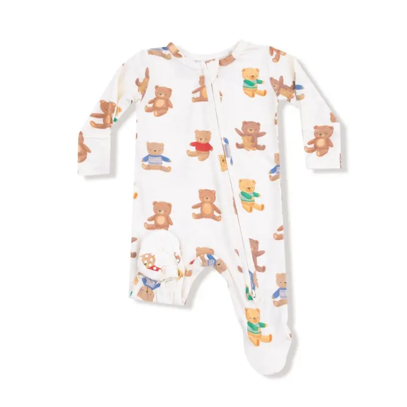 2 Way Zipper Footie - Teddy Bears