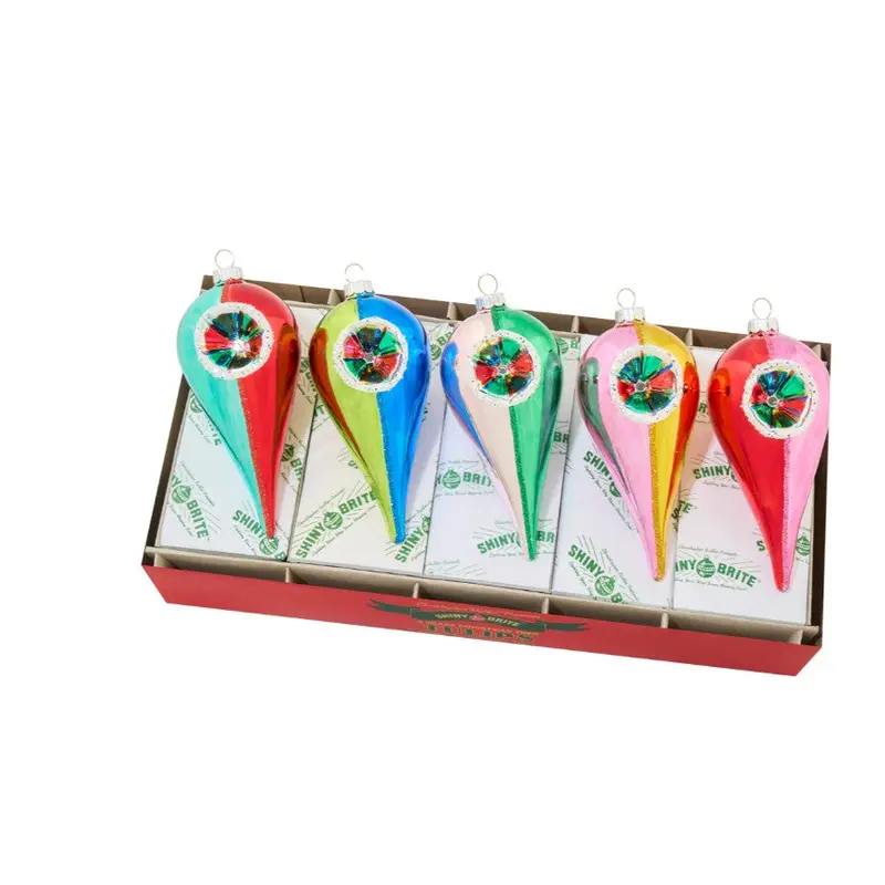 Shiny Brite - Confetti Reflector Tulip Ornaments - Set of 5