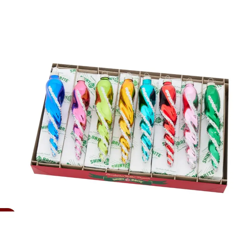 Shiny Brite - Glass Icicle Ornaments - Set of 8