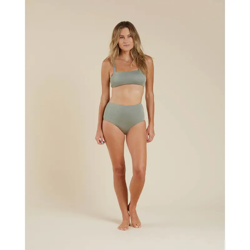 Rylee + Cru - High Waist Bikini Bottoms - Aqua - Womens - LAST ONE - XL