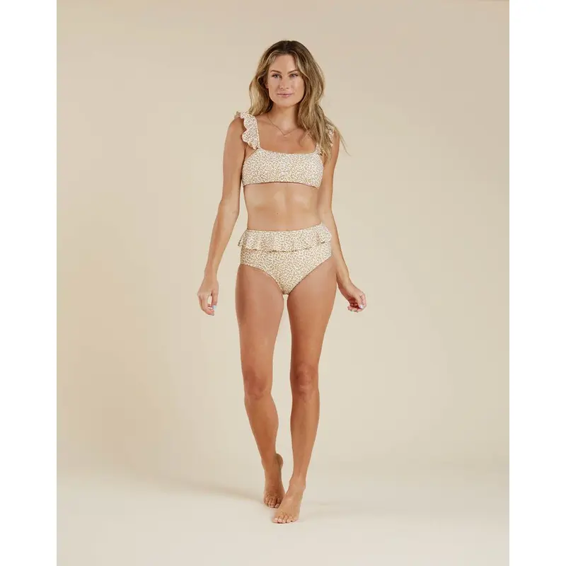 Rylee + Cru - Ruffle Sleeve Bikini Top - Marigold - Womens - LAST ONES - XS + XL