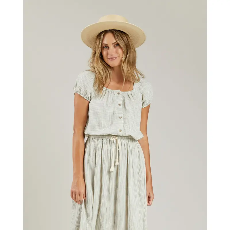 Rylee + Cru - Women's - Skipper Top - Blue Micro Stripe