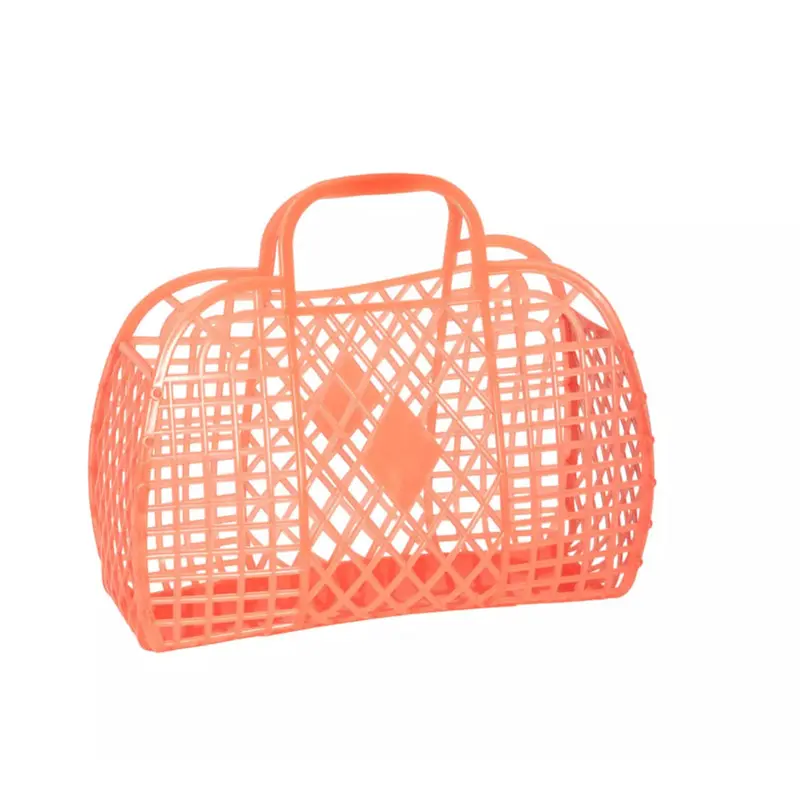Sunjellies - Small Retro Basket - Neon Orange