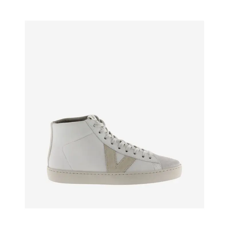 Victoria Shoes - Women's High Top - Berlin Leather + Split Leather - Hielo
