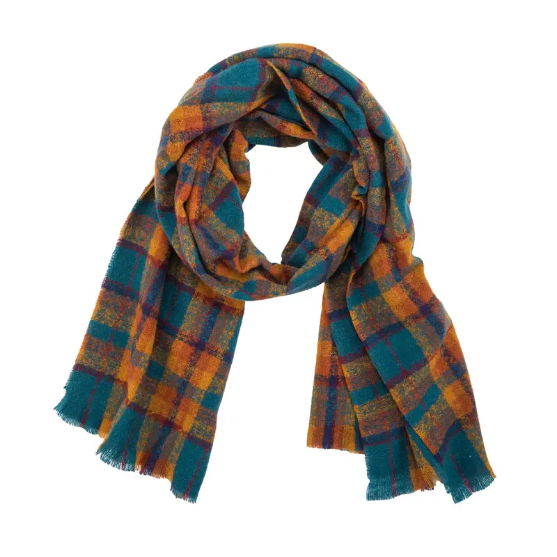 San Diego Hat Company - Women's Woven Plaid Scarf  - Fay