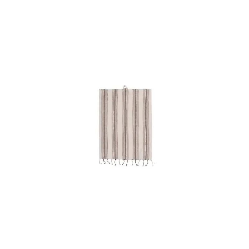 Woven Cotton Tea Towel - Gray Stripe