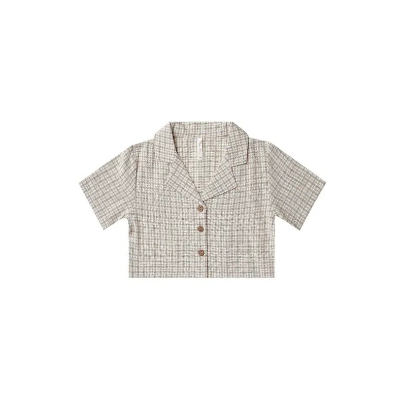 Rylee + Cru - Cropped Collared Shirt - Laurel Plaid