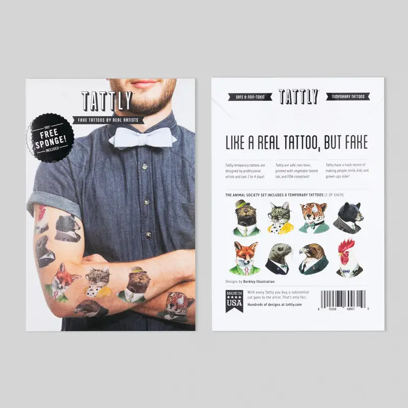 Tattly - Animal Society Tattoo Set