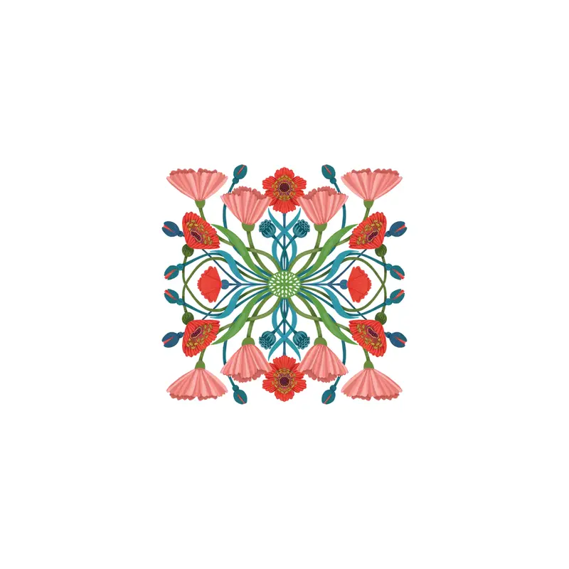 Tattly - Ornate Floral Square Tattoo Pair