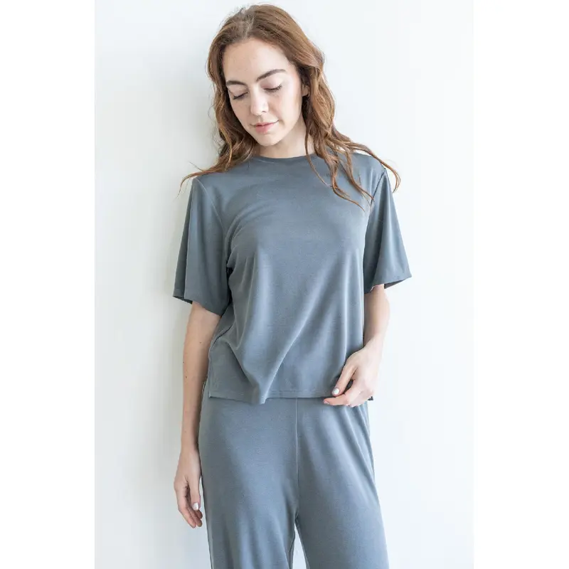 Washed Modal Relaxed Set - Charcoal