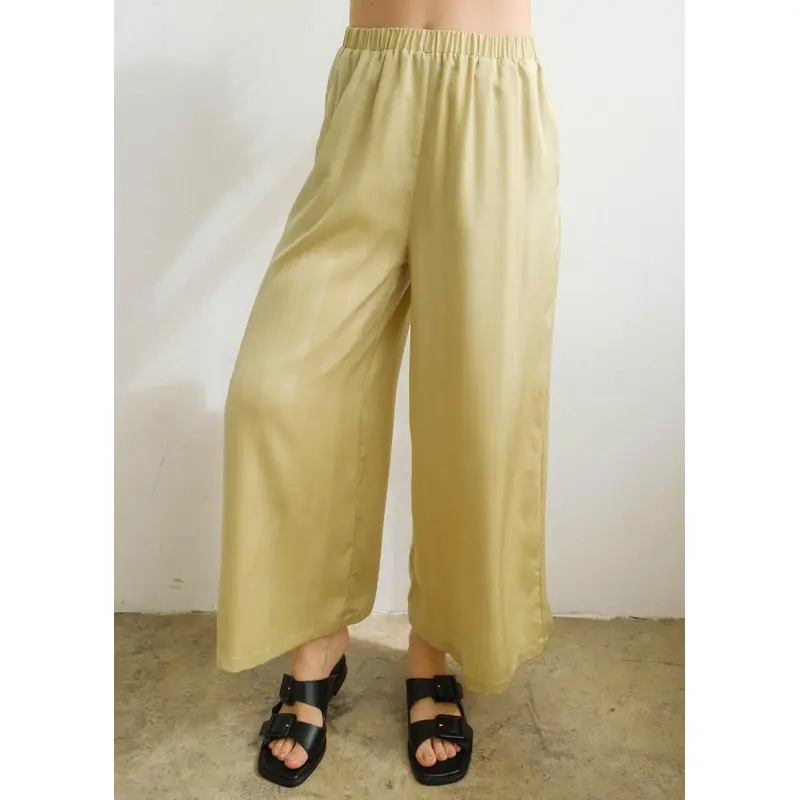Women's Silk Pant- Moss
