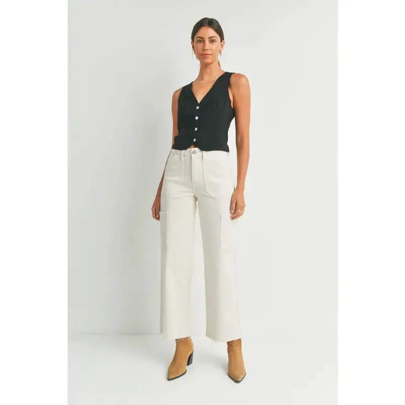 Utility Straight Jeans - Oat