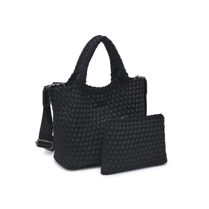 Sol & Selene: Sky's The Limit - Small Woven Neoprene Crossbody - Black