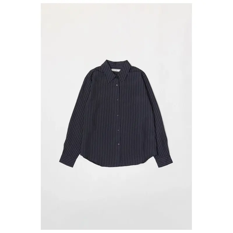 The Jill Top - Pinstripe Button-Down - Navy