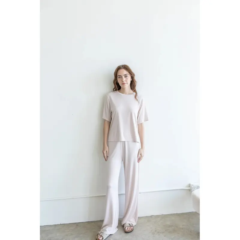 Washed Modal Relaxed Set - Light Taupe