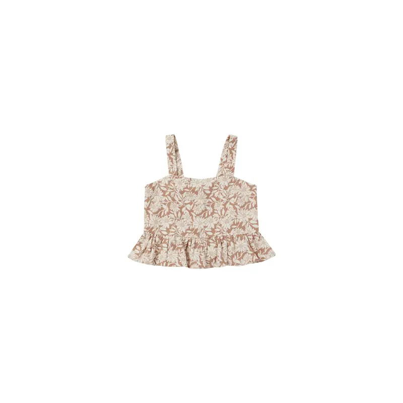 Rylee + Cru - Cropped Peplum Tank - Plumeria