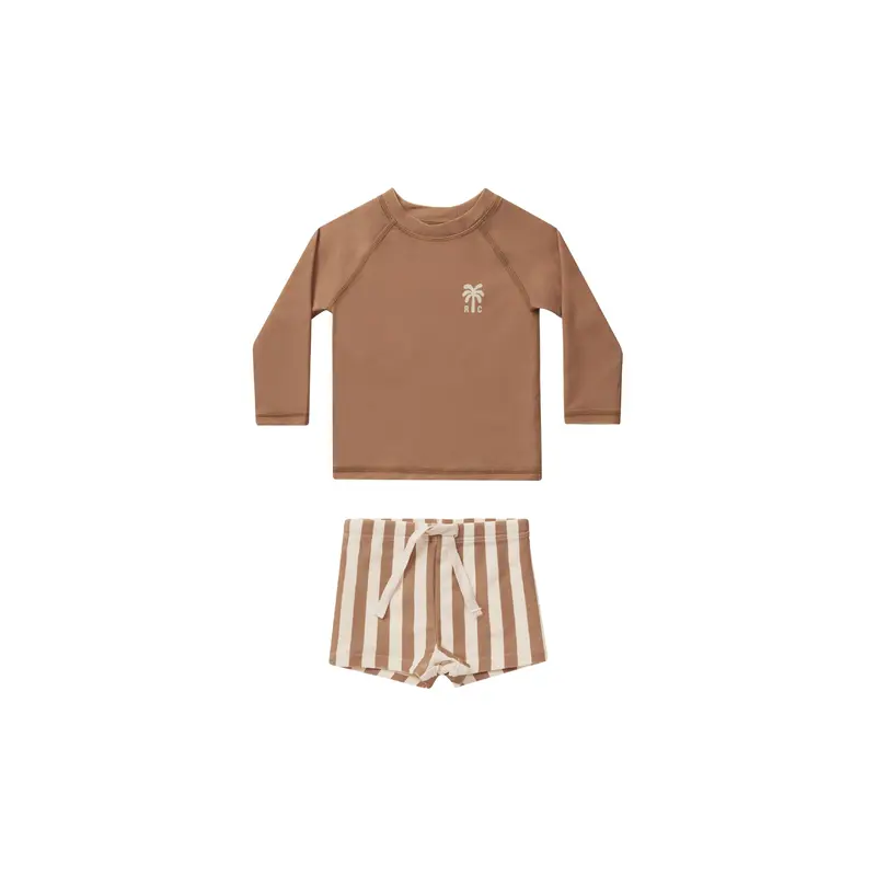 Rylee + Cru - Rash Guard Boy Set - Clay Stripe