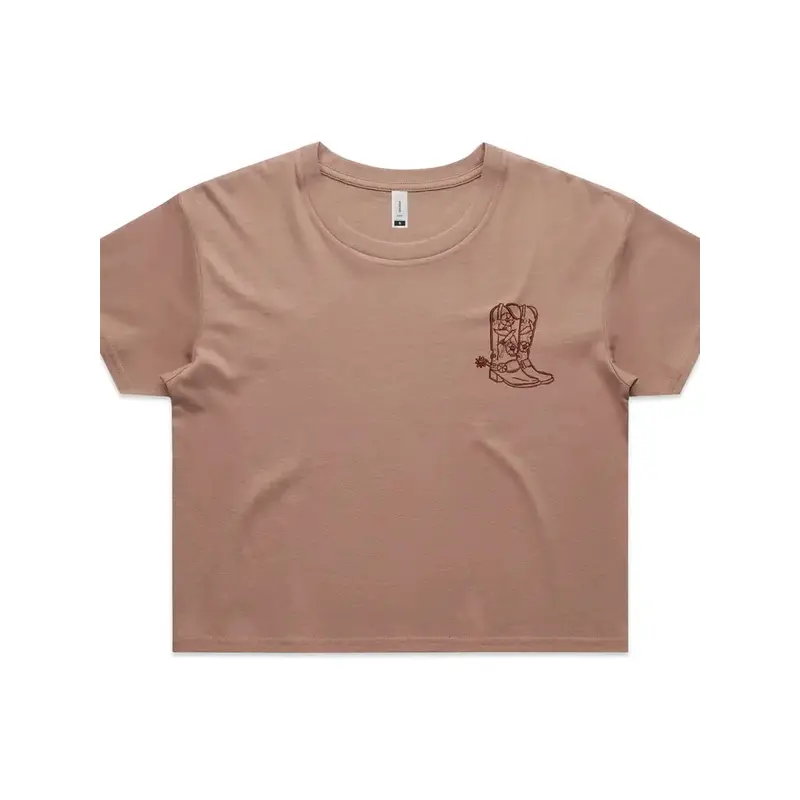 Shop Good Co. - Cowboy Boot Cropped Western Tee - Hazy Mauve