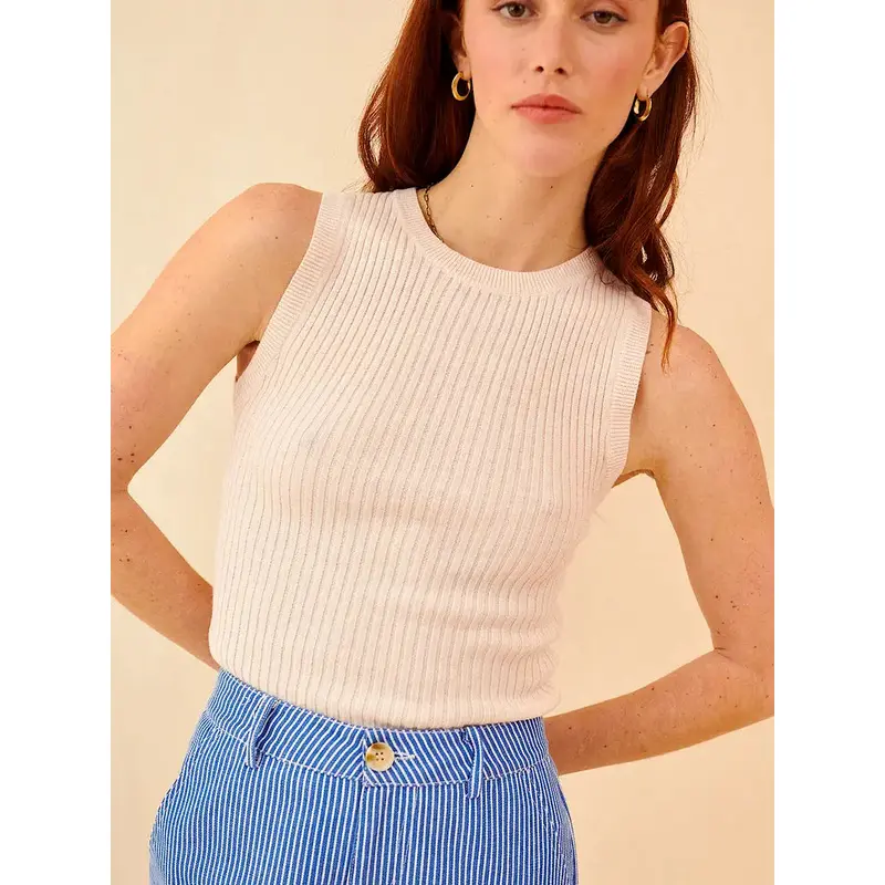 Silvie Knit Tank Top - Light Pink