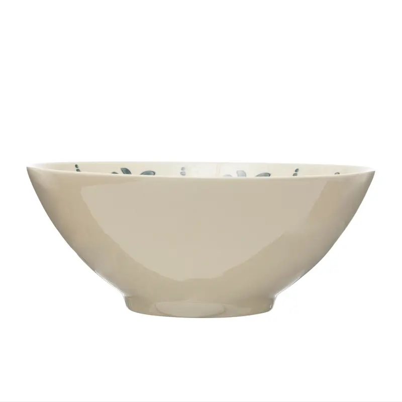 Stoneware Bowl with Pattern - Blue