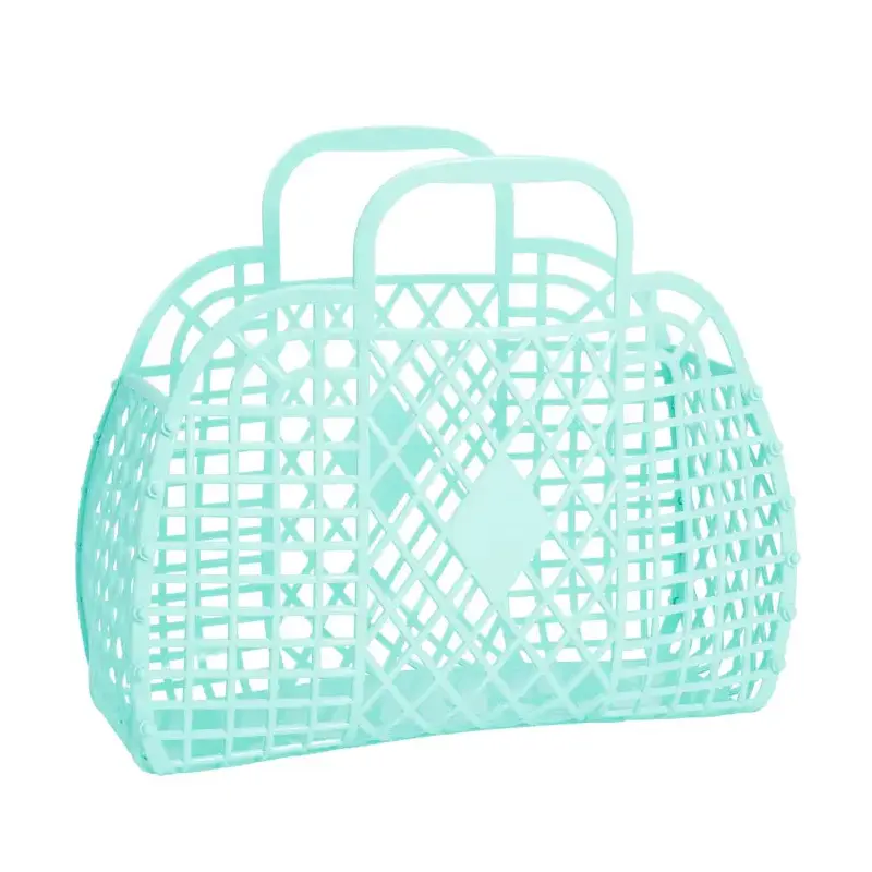 Sunjellies - Large Retro Basket - Seafoam