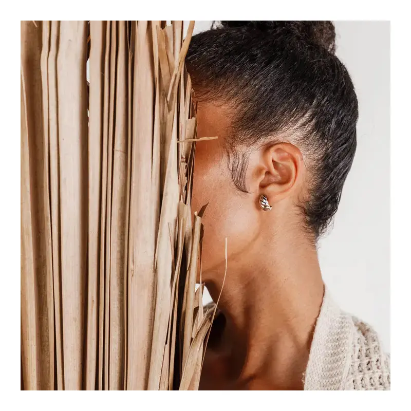 Silver Hoop Swirl Earring