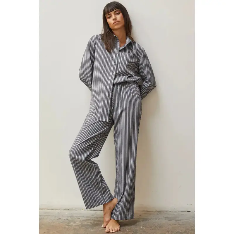 Striped Pajama Set - Navy