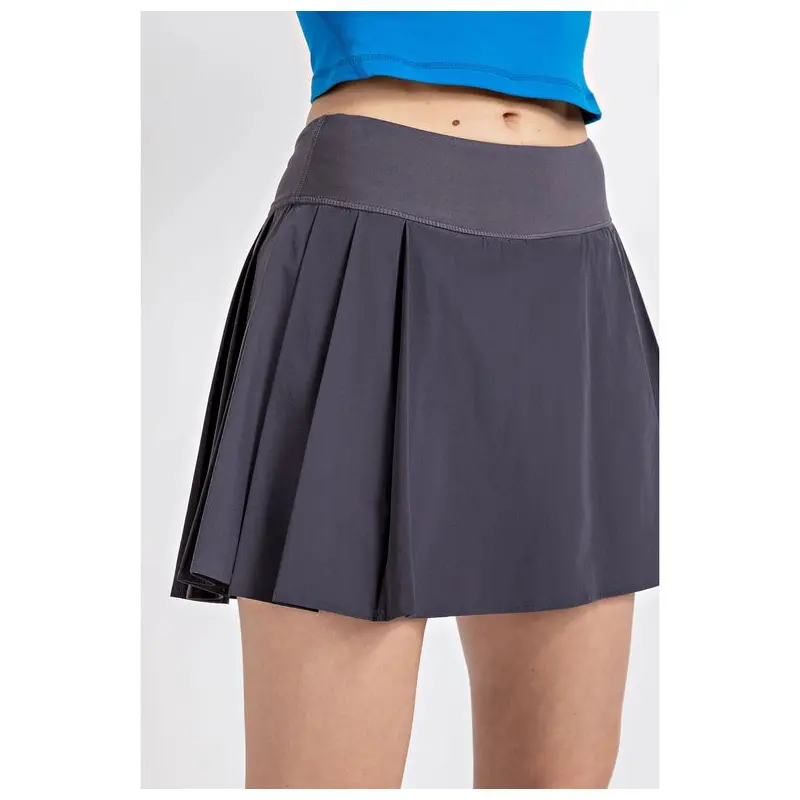 Active Side Pleat Skirt - Charcoal